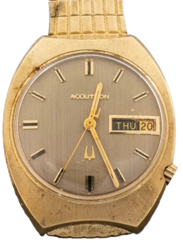 Bulova - Montre-bracelet Accutron or jaune 1970 sold by 58 Facettes