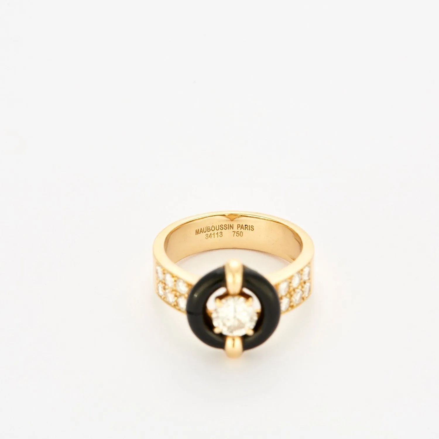 MAUBOUSSIN - BAGUE VINTAGE ONYX DIAMANTS sold by 58 Facettes product image thumbnail 5