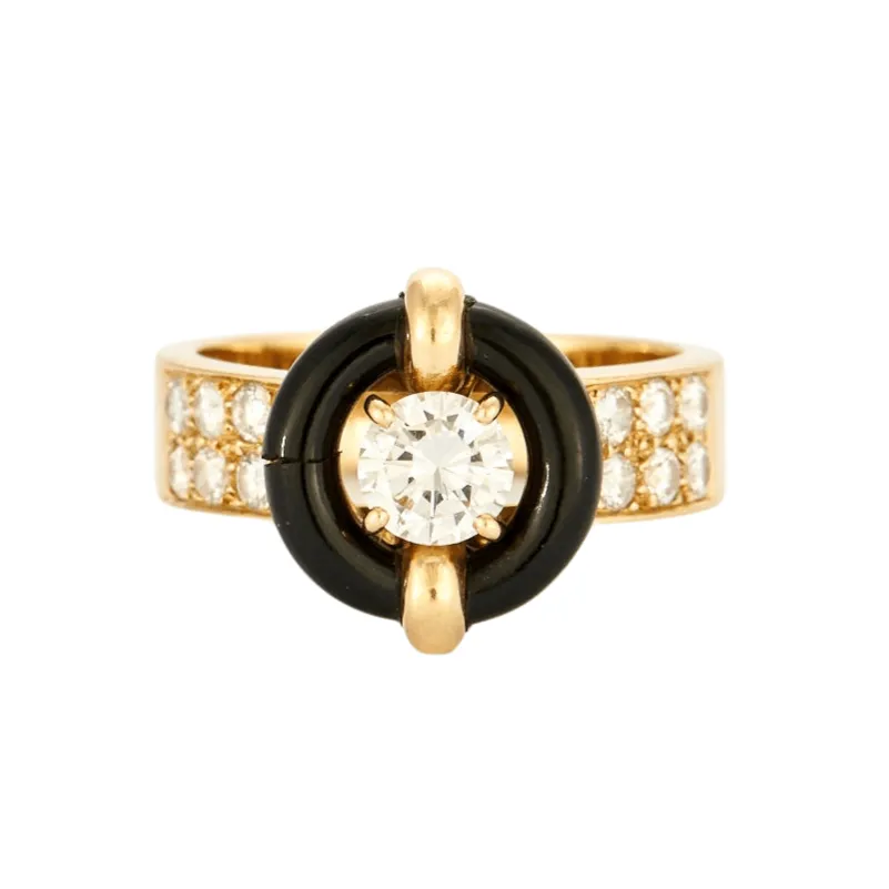 MAUBOUSSIN - BAGUE VINTAGE ONYX DIAMANTS sold by 58 Facettes