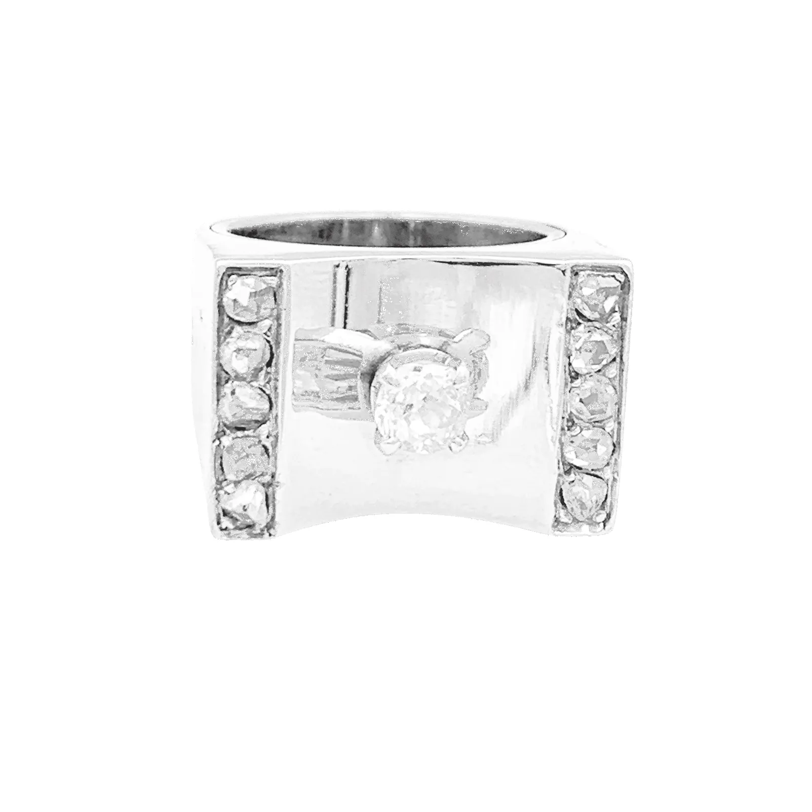 Bague "Tank", or rhodié, platine, diamants. sold by 58 Facettes product image thumbnail 5