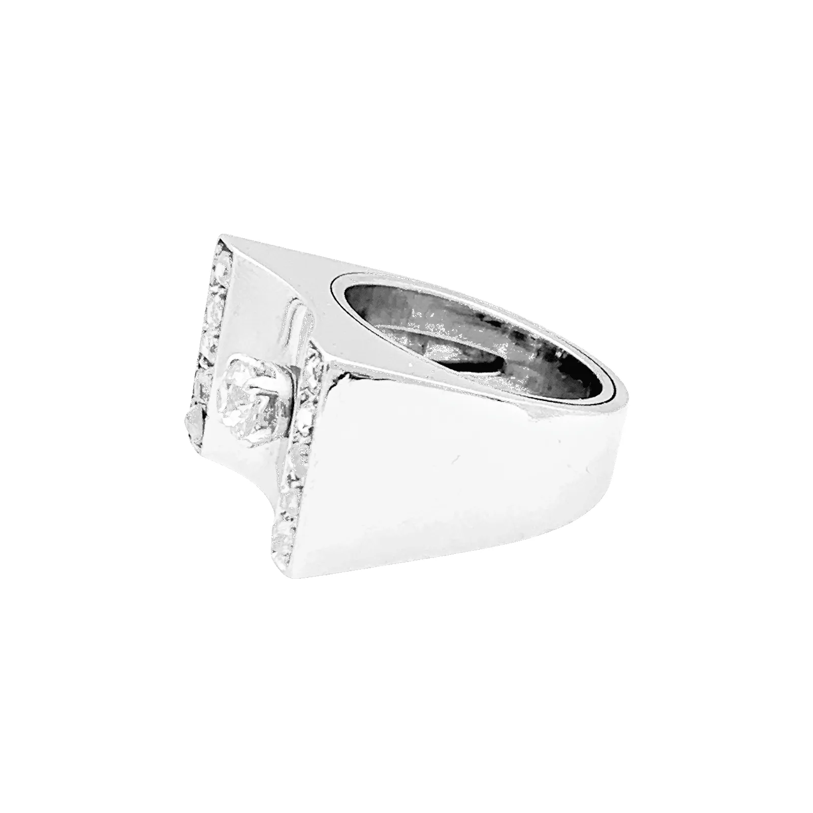 Bague "Tank", or rhodié, platine, diamants. sold by 58 Facettes product image thumbnail 4