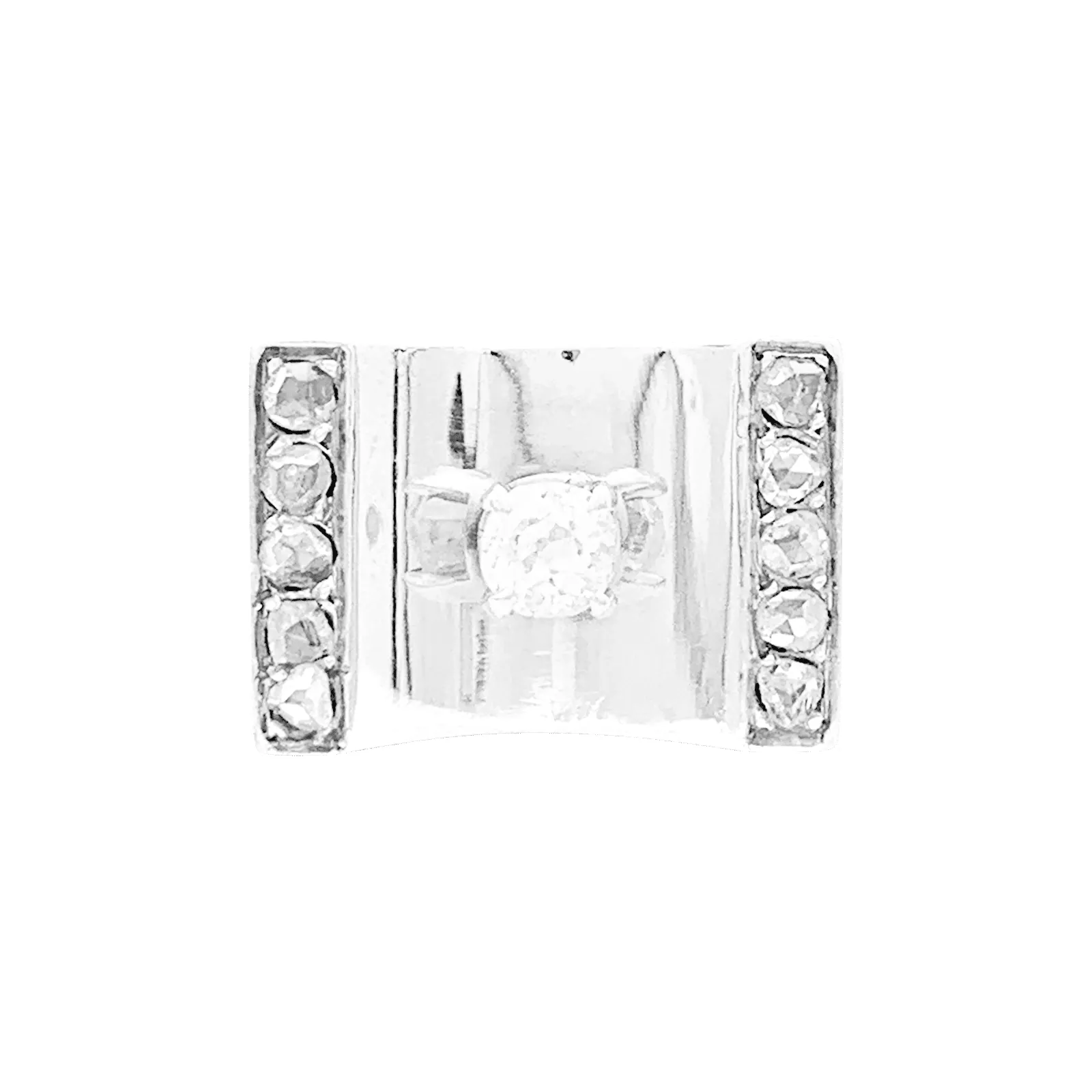 Bague "Tank", or rhodié, platine, diamants. sold by 58 Facettes