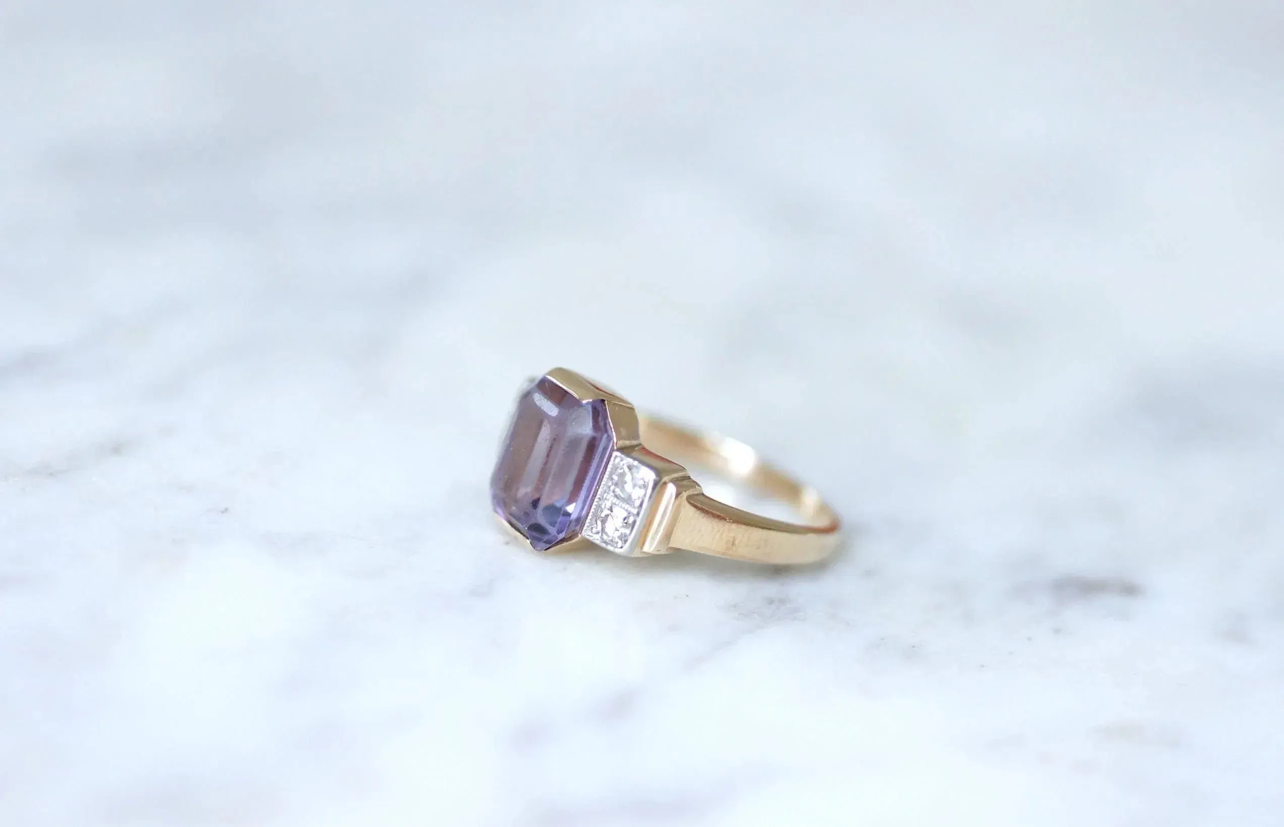 Bague Art Déco améthyste et diamants sold by 58 Facettes product image thumbnail 5