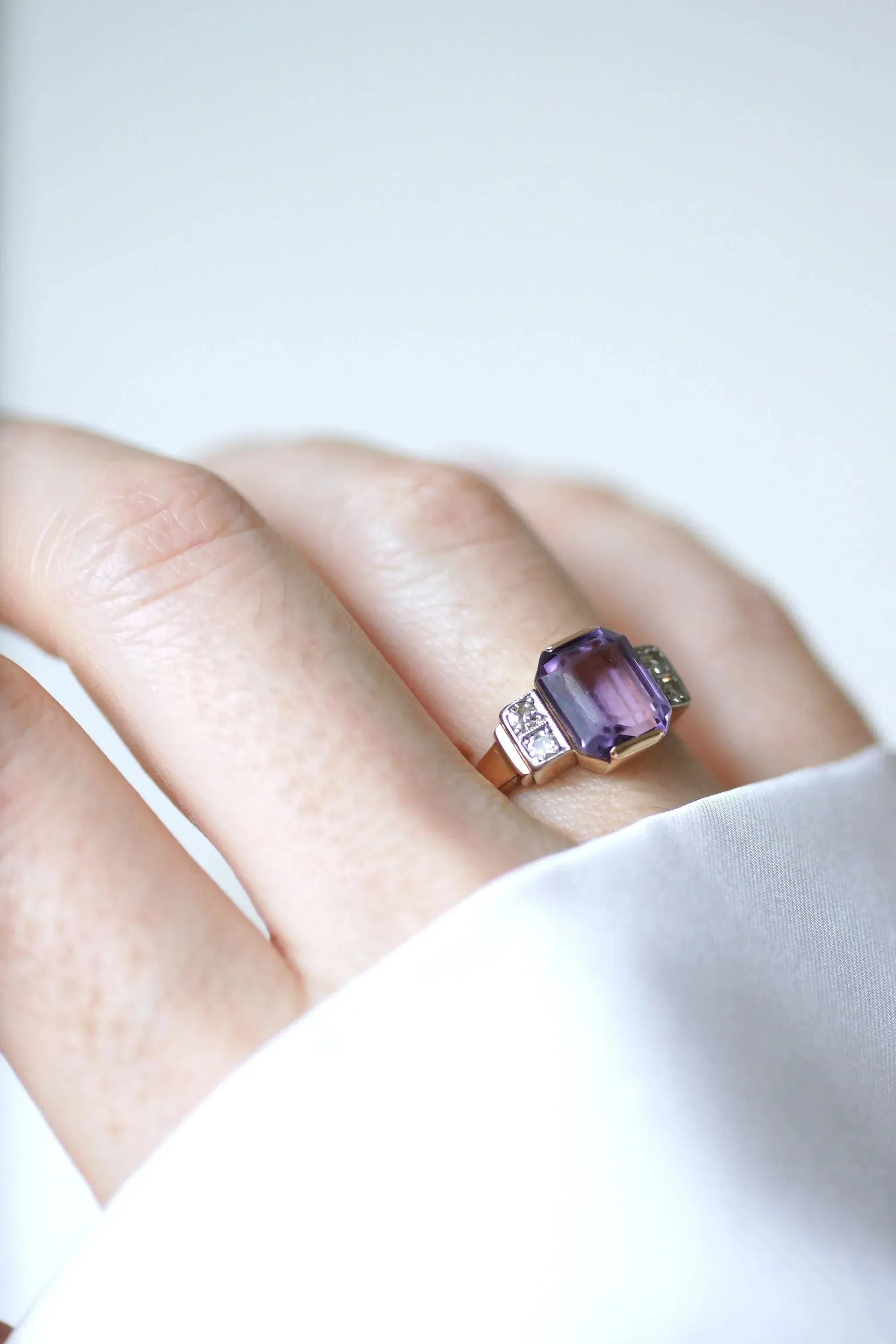 Bague Art Déco améthyste et diamants sold by 58 Facettes product image thumbnail 2