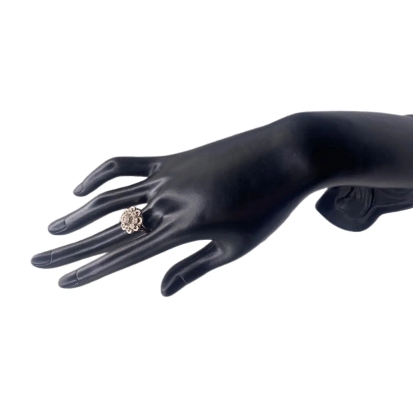 Bague Entourage Fleur Or Blanc 18 k Diamants sold by 58 Facettes product image thumbnail 3