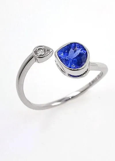 Bague en or blanc tanzanite et diamant. sold by 58 Facettes product image thumbnail 3