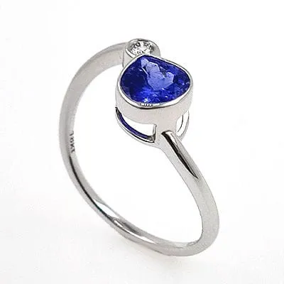 Bague en or blanc tanzanite et diamant. sold by 58 Facettes product image thumbnail 4