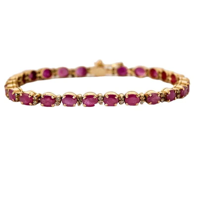 Bracelet or jaune et rubis sold by 58 Facettes