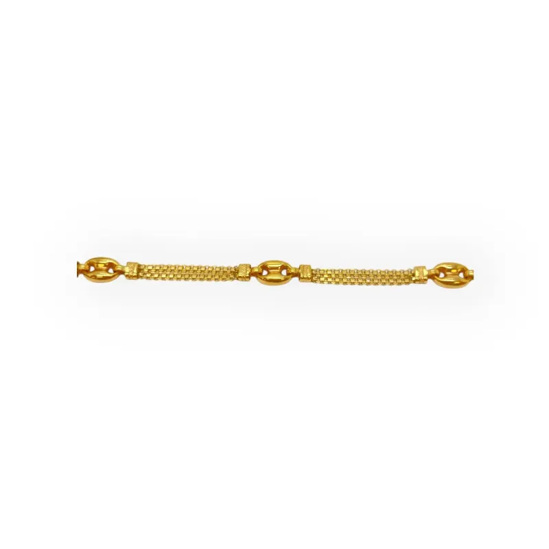 Bracelet or jaune maille originale et grain de café sold by 58 Facettes