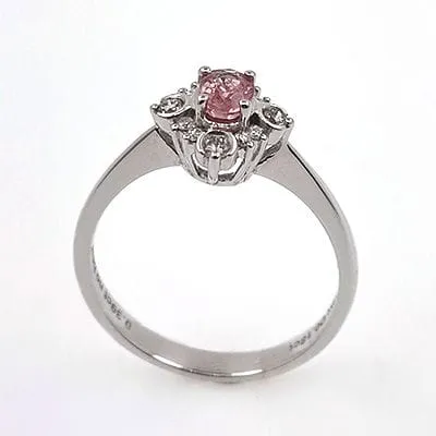Bague en or blanc avec saphir Padparadscha et diamant sold by 58 Facettes product image thumbnail 2