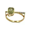 Bague en or blanc avec saphir jaune et diamant sold by 58 Facettes
