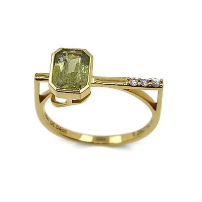Bague en or blanc avec saphir jaune et diamant sold by 58 Facettes product image thumbnail 2