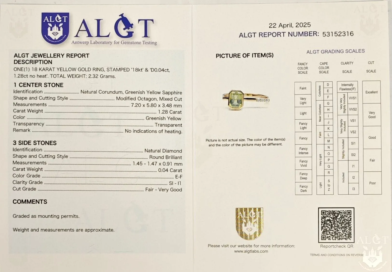 Bague en or blanc avec saphir jaune et diamant sold by 58 Facettes product image thumbnail 5