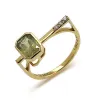Bague en or blanc avec saphir jaune et diamant sold by 58 Facettes