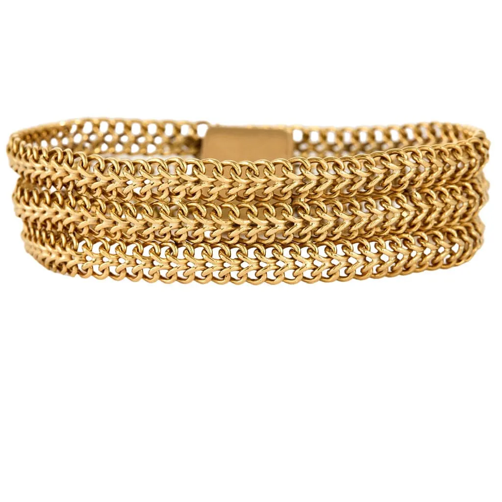 Bracelet or jaune, maille tressée sold by 58 Facettes