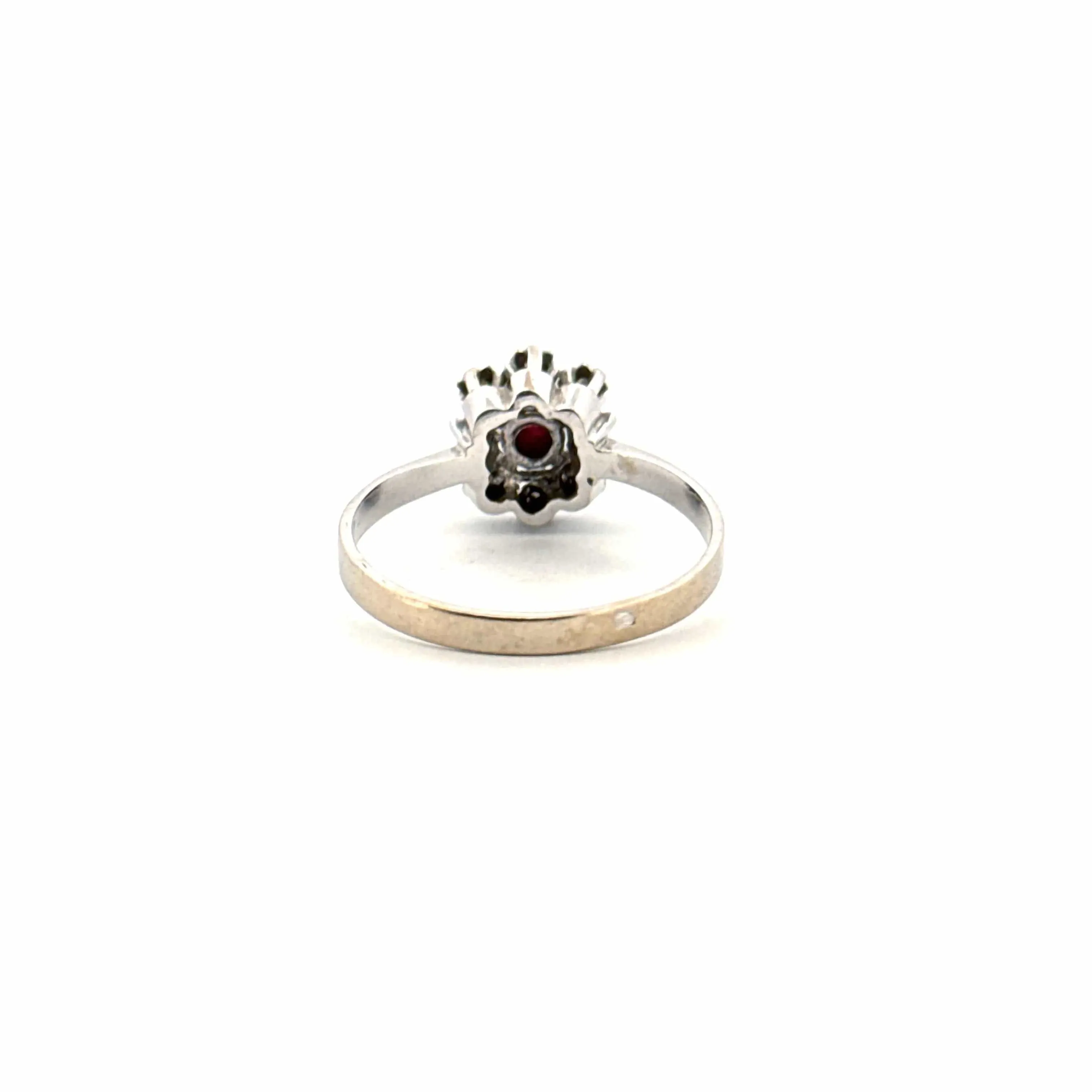 Bague Marguerite Or Blanc 18k Rubis & Diamants sold by 58 Facettes product image thumbnail 5