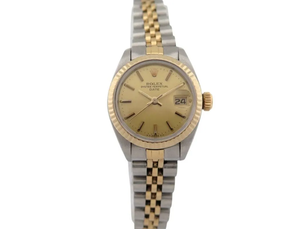 vintage montre ROLEX lady date jubile 6917 26 mm en or & acier automatique sold by 58 Facettes