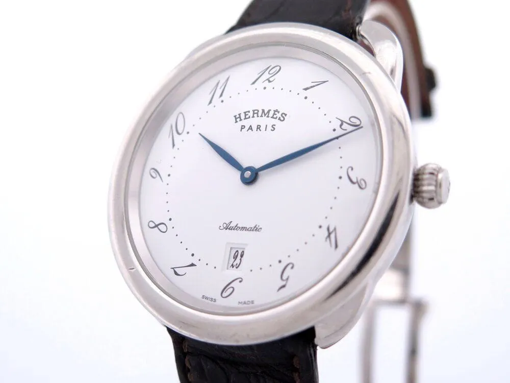 montre HERMES arceau ar7.710 41 mm acier bracelet croco automatique sold by 58 Facettes product image thumbnail 3