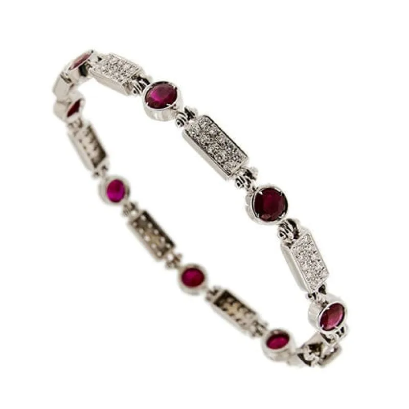 Bracelet avec diamants et rubis sold by 58 Facettes
