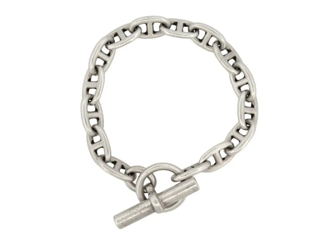 vintage bracelet HERMES chaine d'ancre pm en argent massif 925 18cm sold by 58 Facettes