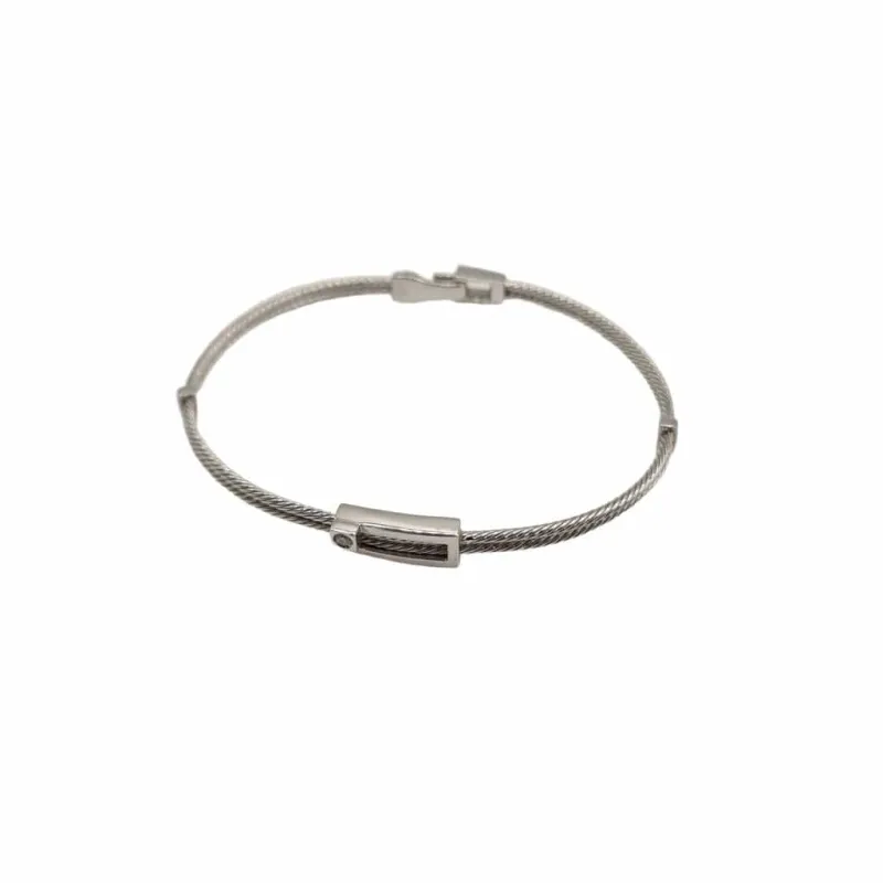 Bracelet or blanc serti d'un diamant sold by 58 Facettes