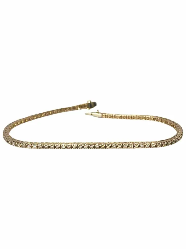 Bracelet rivière or rose et diamants 1 ct sold by 58 Facettes