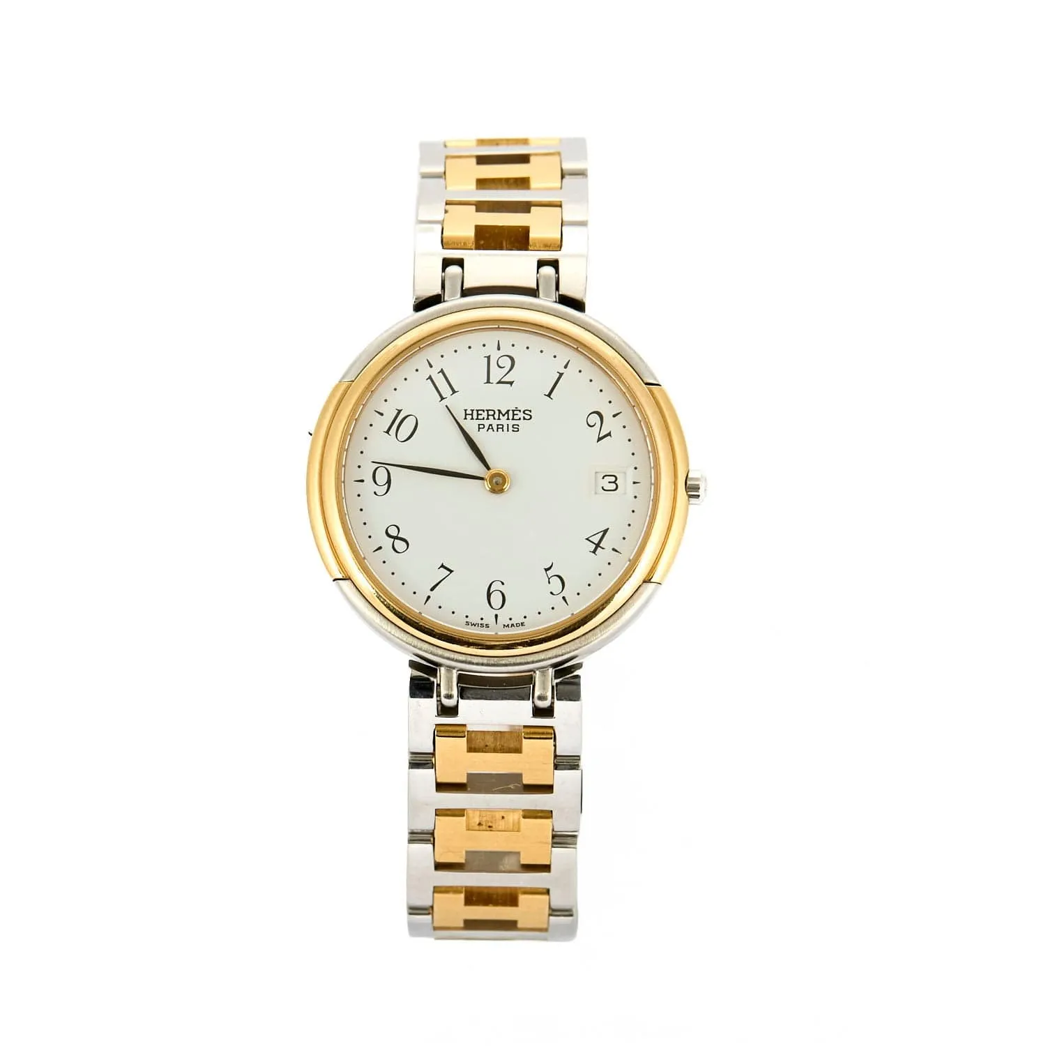 HERMES - Clipper - Montre bracelet en acier et plaqué or sold by 58 Facettes product image thumbnail 3