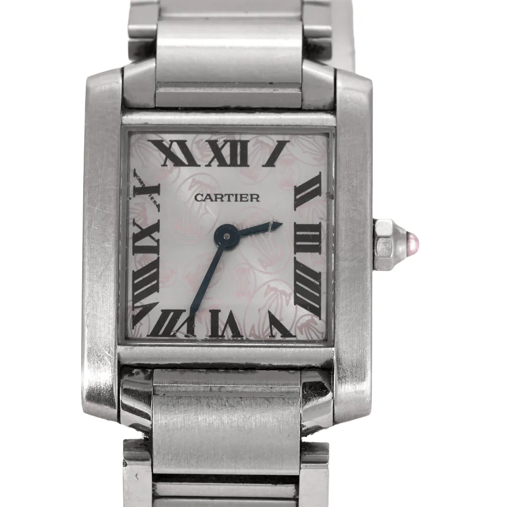 CARTIER - Montre tank en acier. sold by 58 Facettes