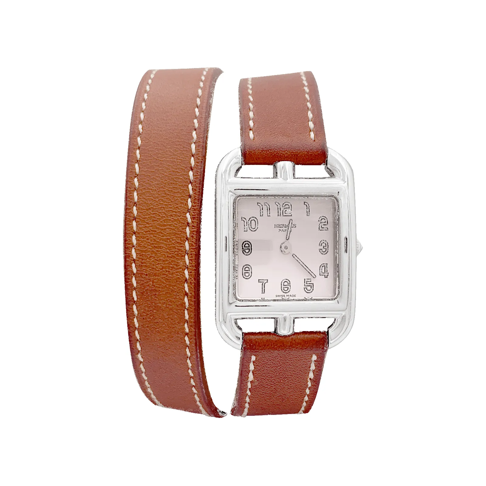 Hermès - Montre "Cape Cod", acier, cuir sold by 58 Facettes