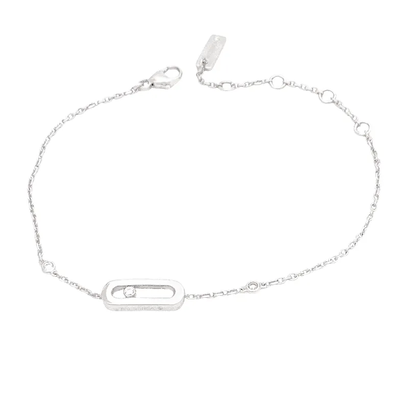 Bracelet Messika, "Move Uno", or blanc et diamants. sold by 58 Facettes