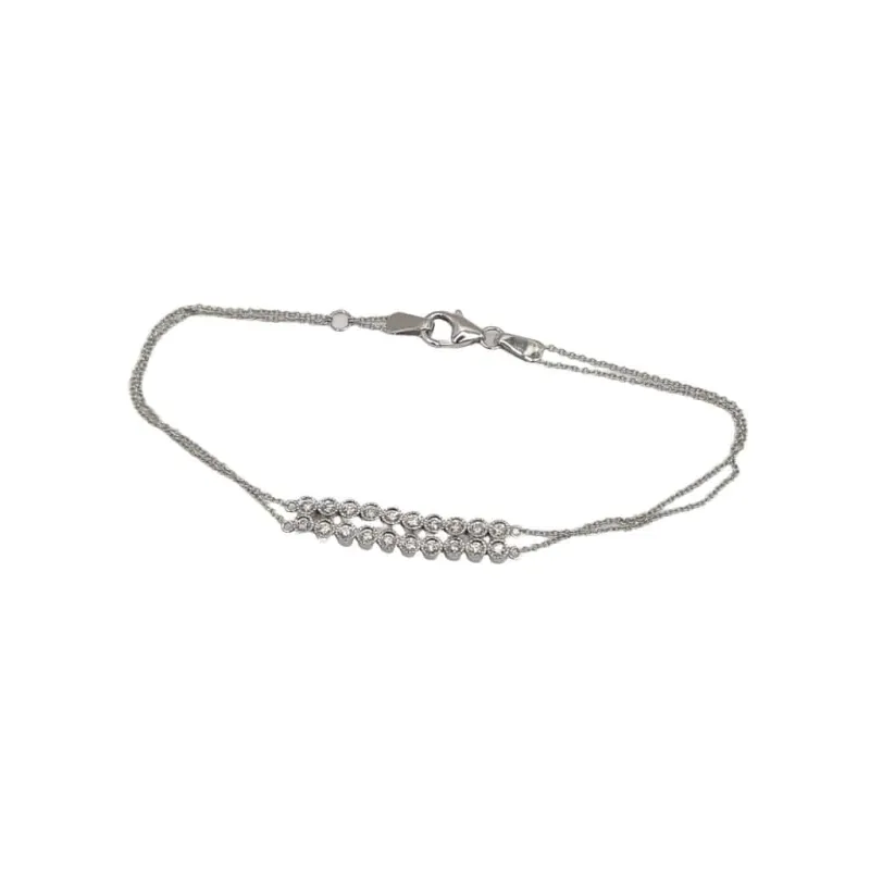 Bracelet or blanc serti de diamants naturels sold by 58 Facettes