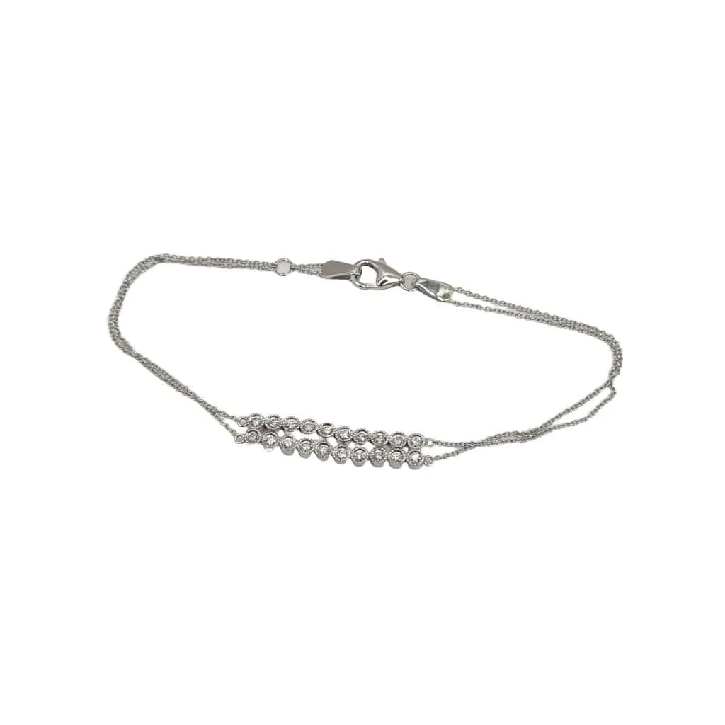 Bracelet or blanc serti de diamants naturels sold by 58 Facettes