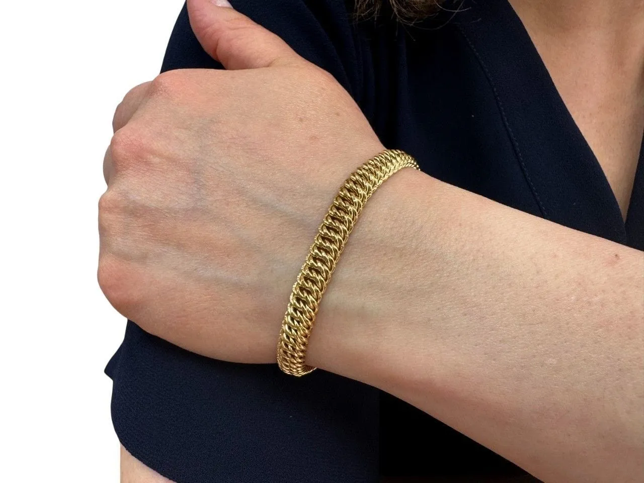 Bracelet maille américaine en or jaune sold by 58 Facettes product image thumbnail 2