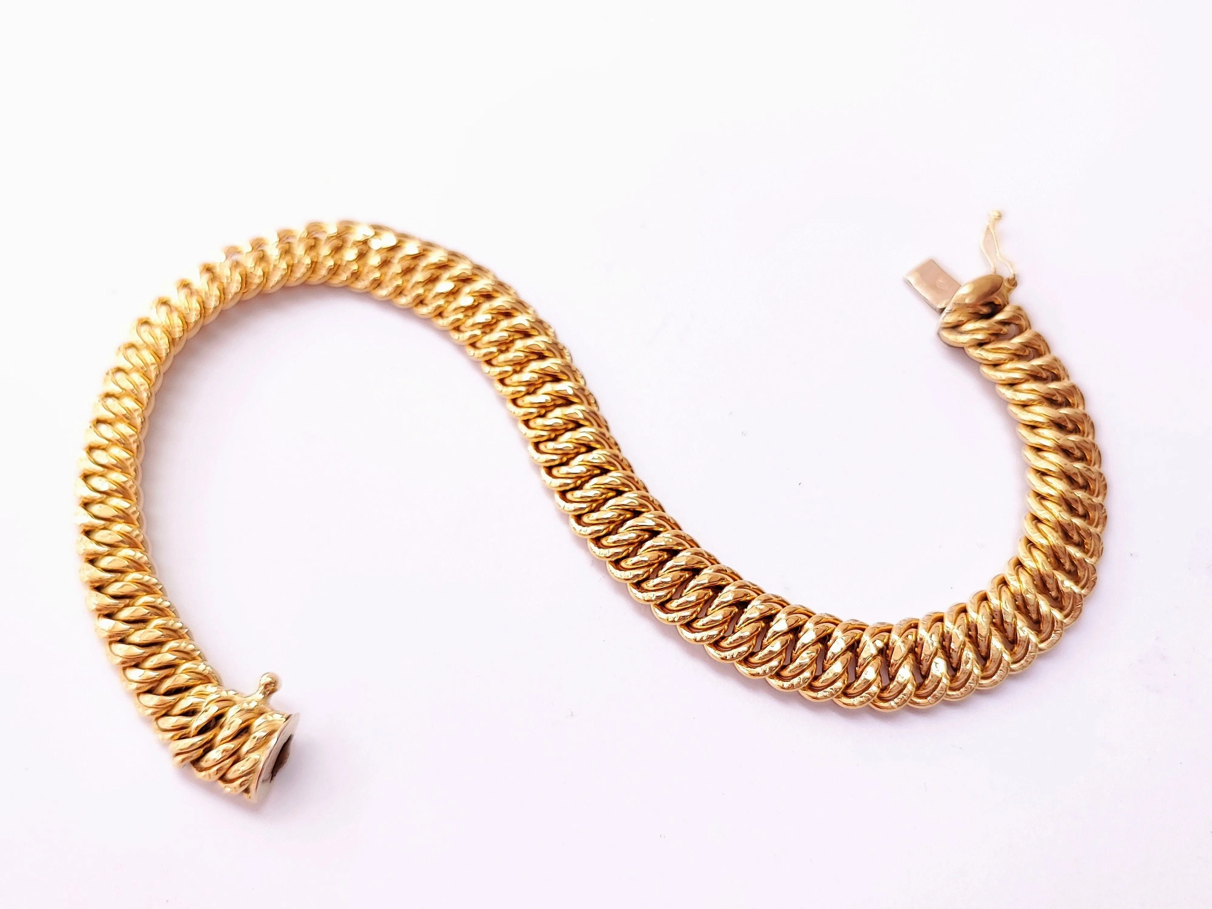 Bracelet maille américaine en or jaune sold by 58 Facettes product image thumbnail 3