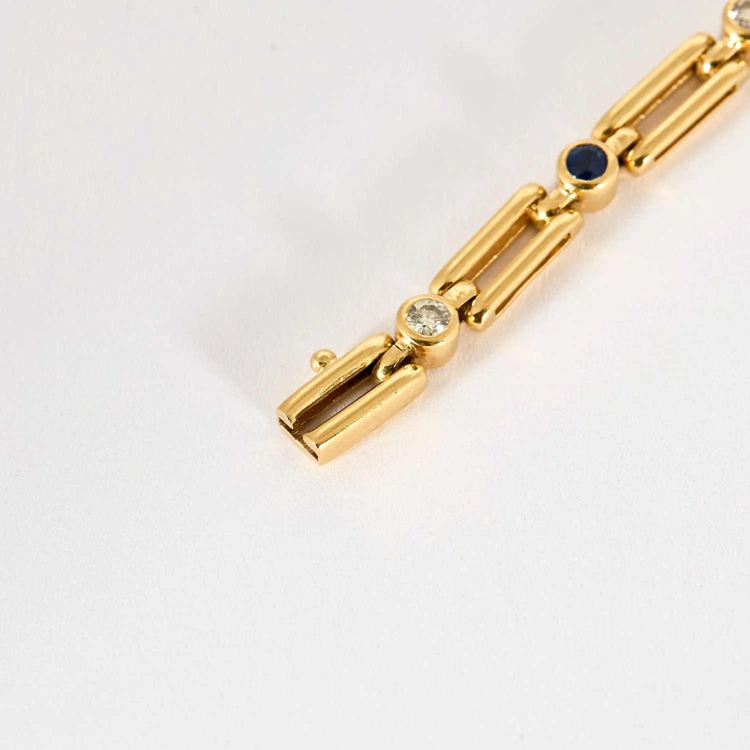 Bracelet en or jaune, diamants et saphirs sold by 58 Facettes product image thumbnail 5