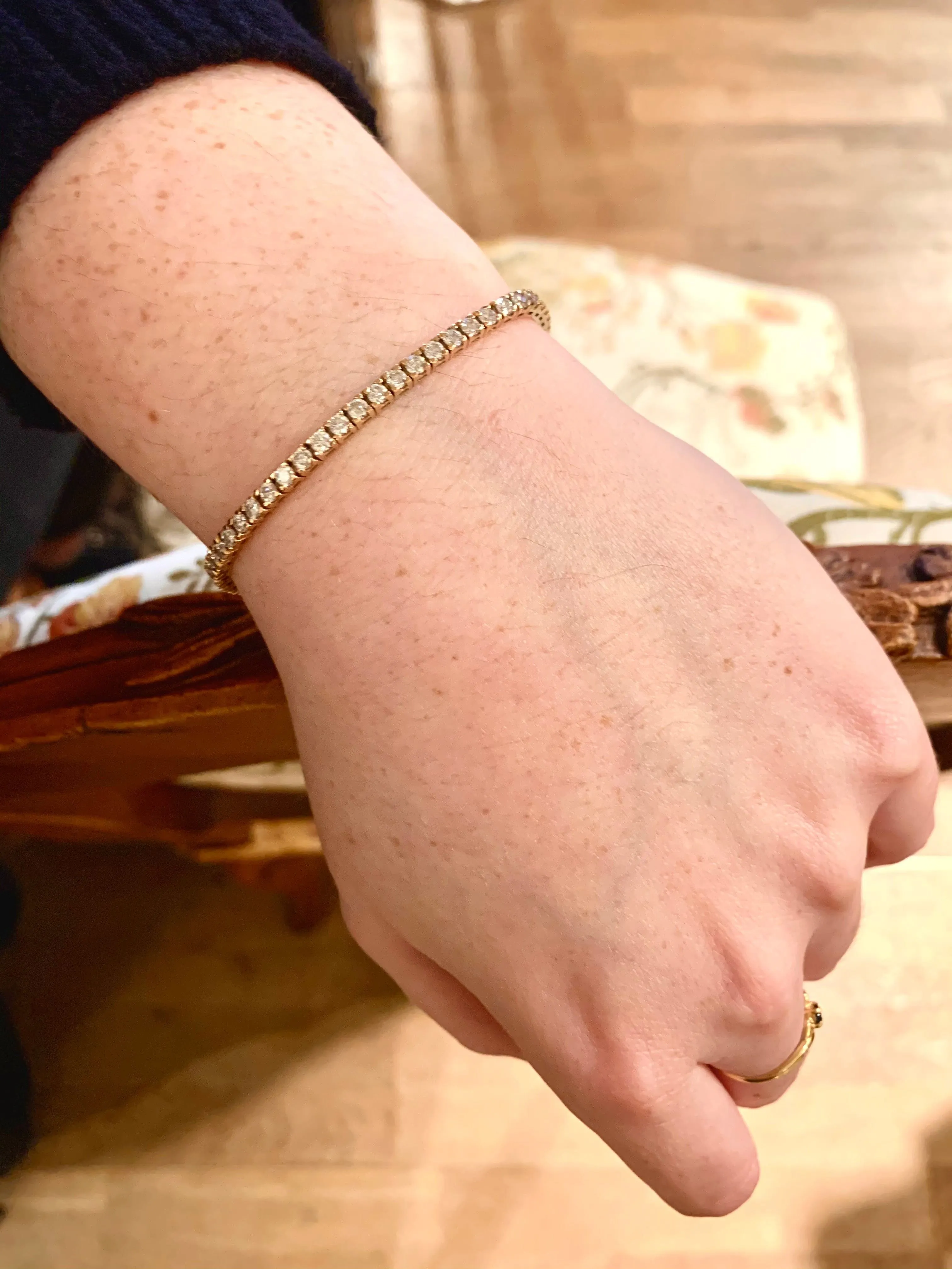 Bracelet Tennis Diamants et Or Rose sold by 58 Facettes product image thumbnail 2