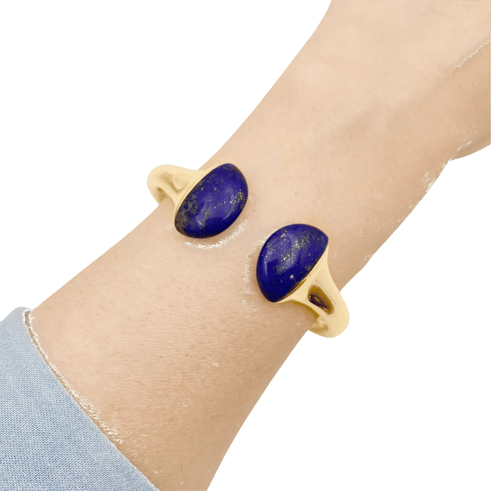 Bracelet jonc, or jaune et lapis-lazuli. sold by 58 Facettes product image thumbnail 5