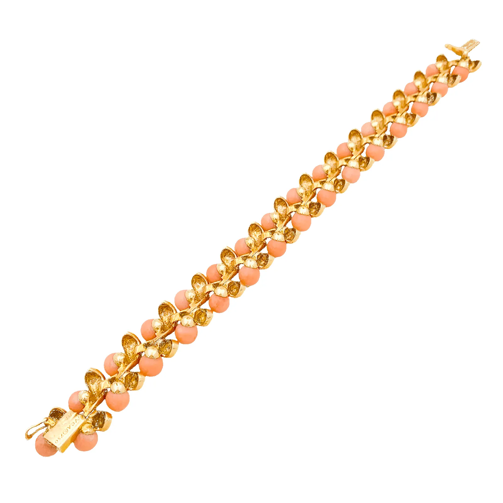 Bracelet Van Cleef & Arpels, "Gui", or jaune, corail peau d'ange. sold by 58 Facettes product image thumbnail 4