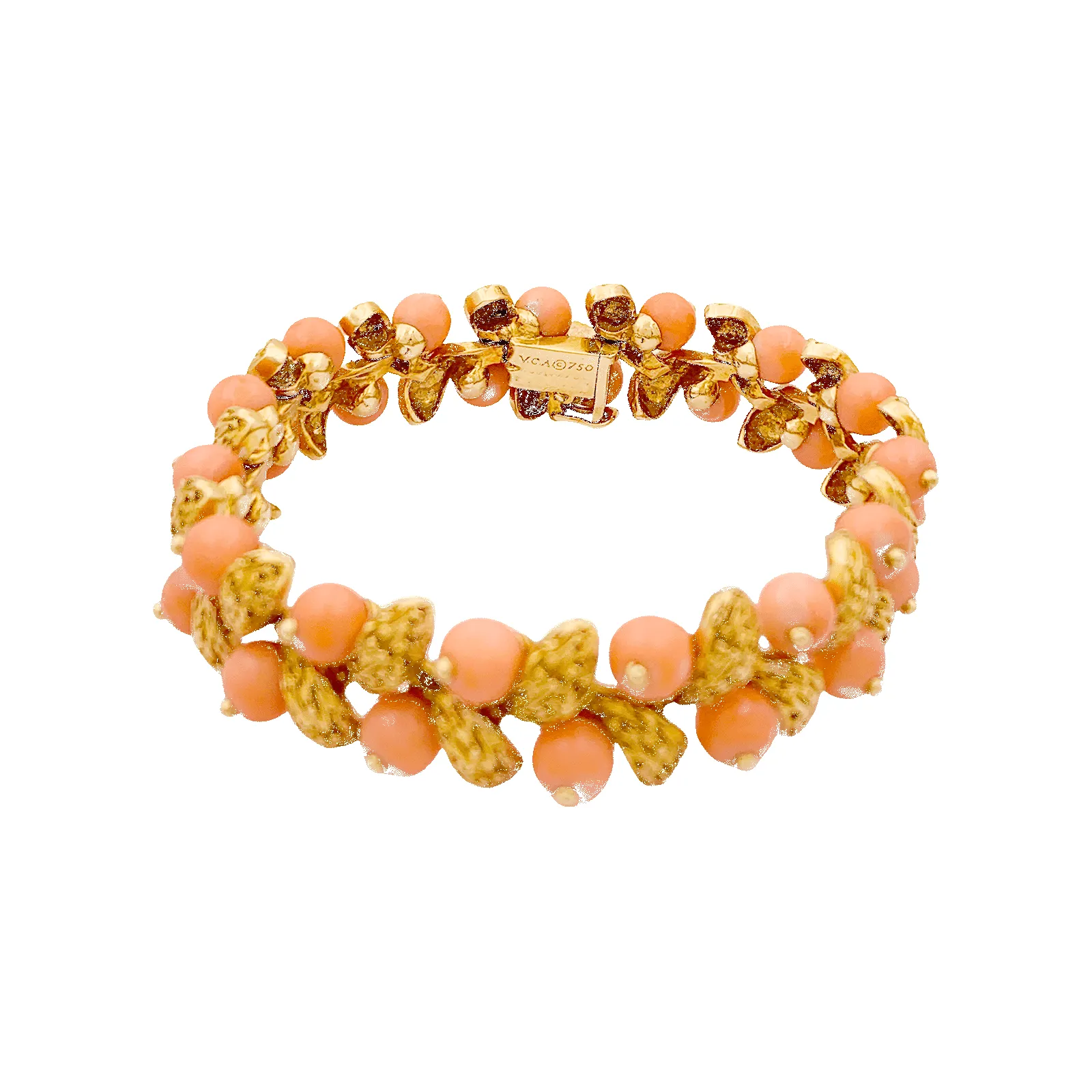 Bracelet Van Cleef & Arpels, "Gui", or jaune, corail peau d'ange. sold by 58 Facettes product image thumbnail 2