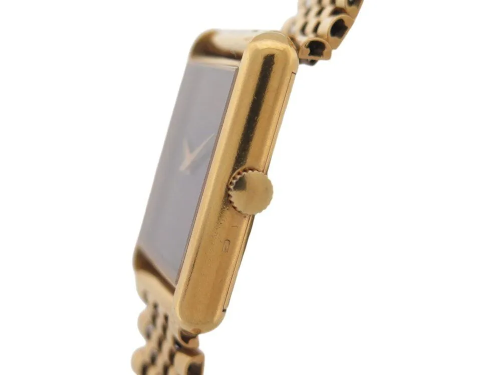 vintage montre baume & mercier tank 37077 mecanique or 18k & oeil de tigre sold by 58 Facettes product image thumbnail 4