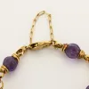 Bracelet or jaune et améthystes sold by 58 Facettes