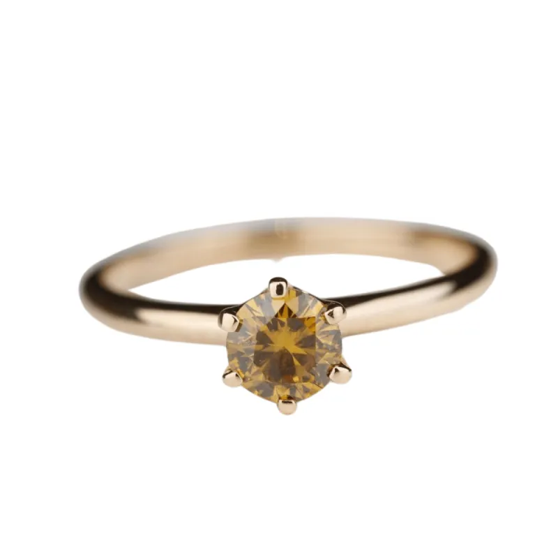 Solitaire Or rose Diamants Jaune Orange sold by 58 Facettes