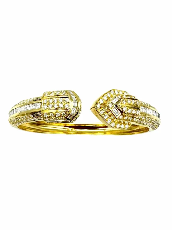 Bracelet vintage or jaune 18K et diamants 5.5ct sold by 58 Facettes