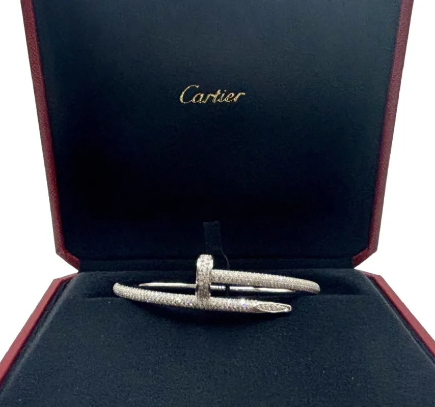 CARTIER - Bracelet "Juste un clou" modèle classique, semi pavé sold by 58 Facettes