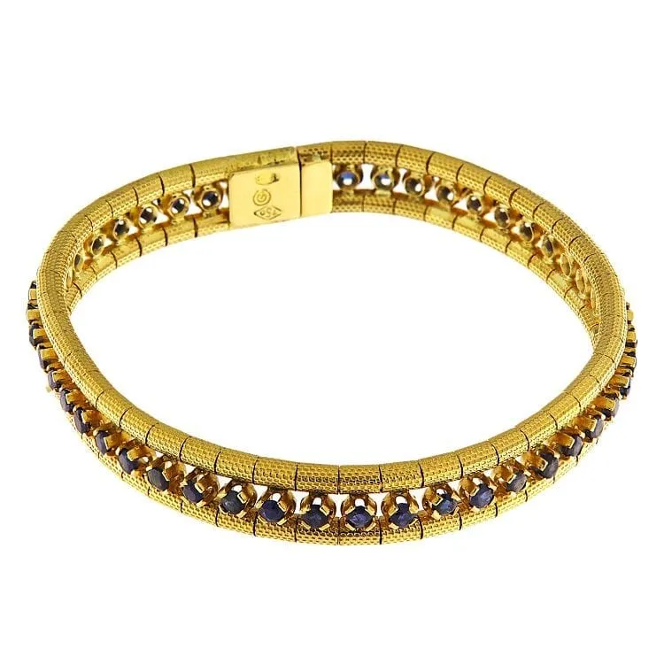 Bracelet en or jaune avec corindons de variété saphir sold by 58 Facettes product image thumbnail 3