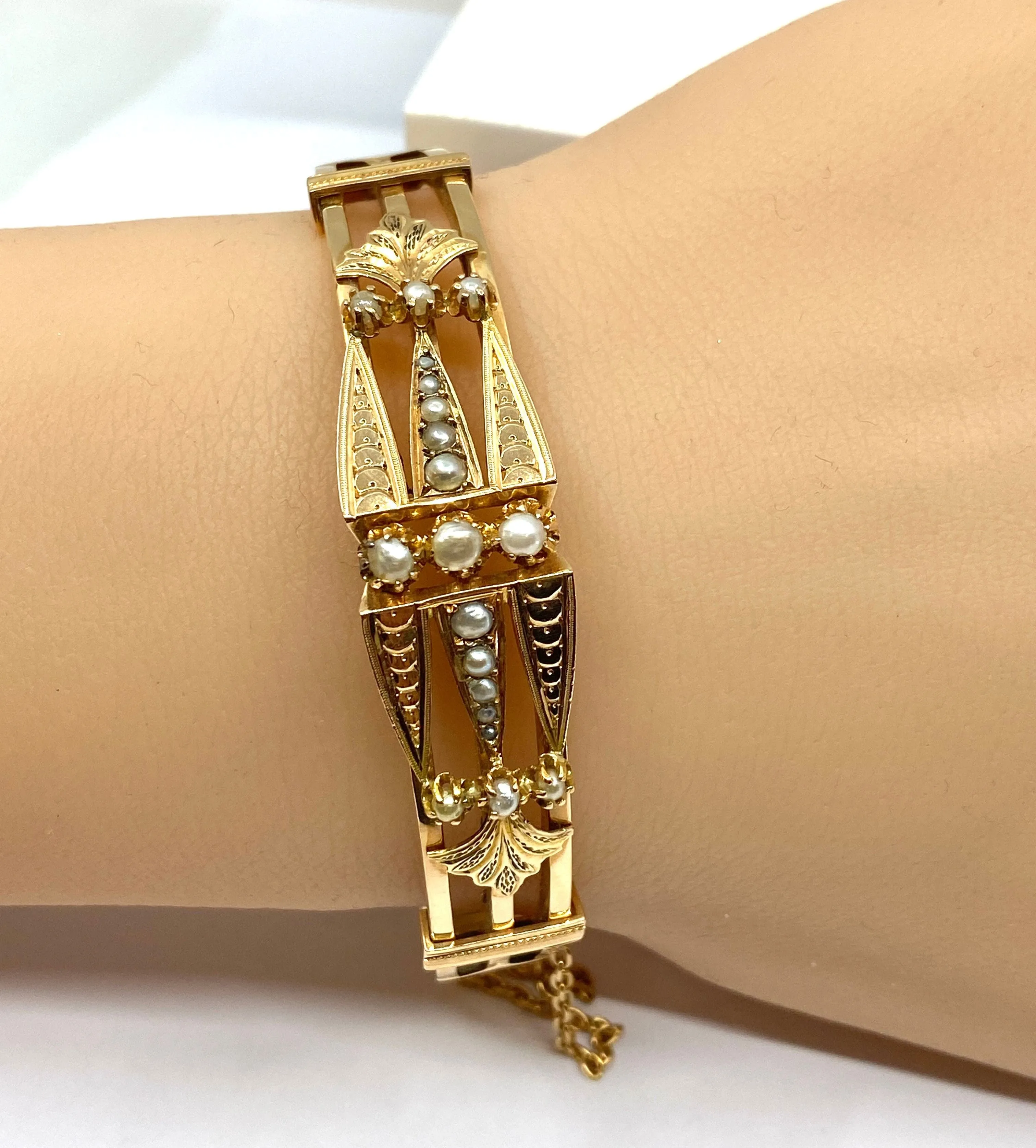 Bracelet jonc Napoléon III or et perles fines sold by 58 Facettes product image thumbnail 5