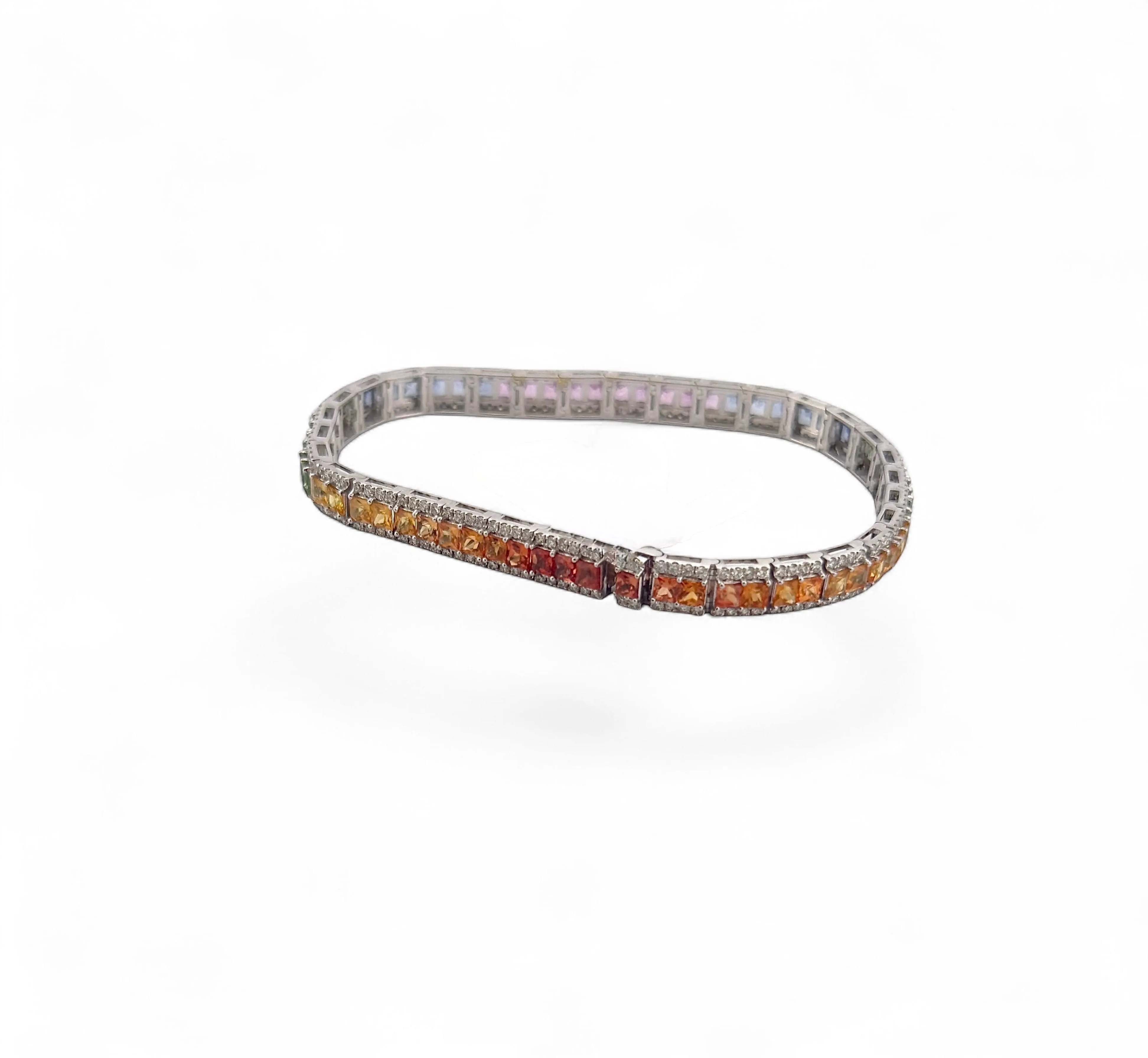 Bracelet rainbows platine , saphirs et diamants sold by 58 Facettes product image thumbnail 5