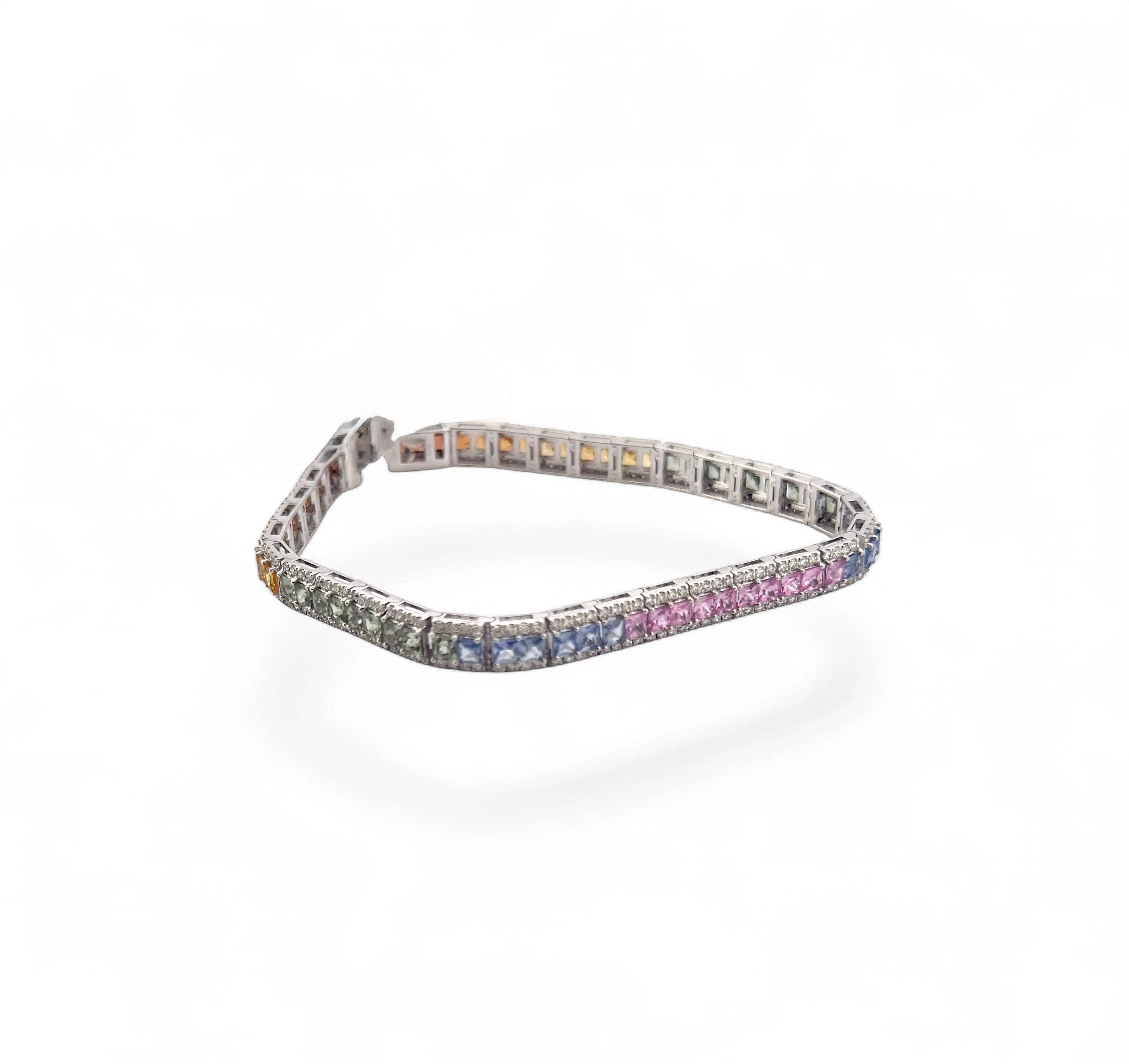 Bracelet rainbows platine , saphirs et diamants sold by 58 Facettes product image thumbnail 3