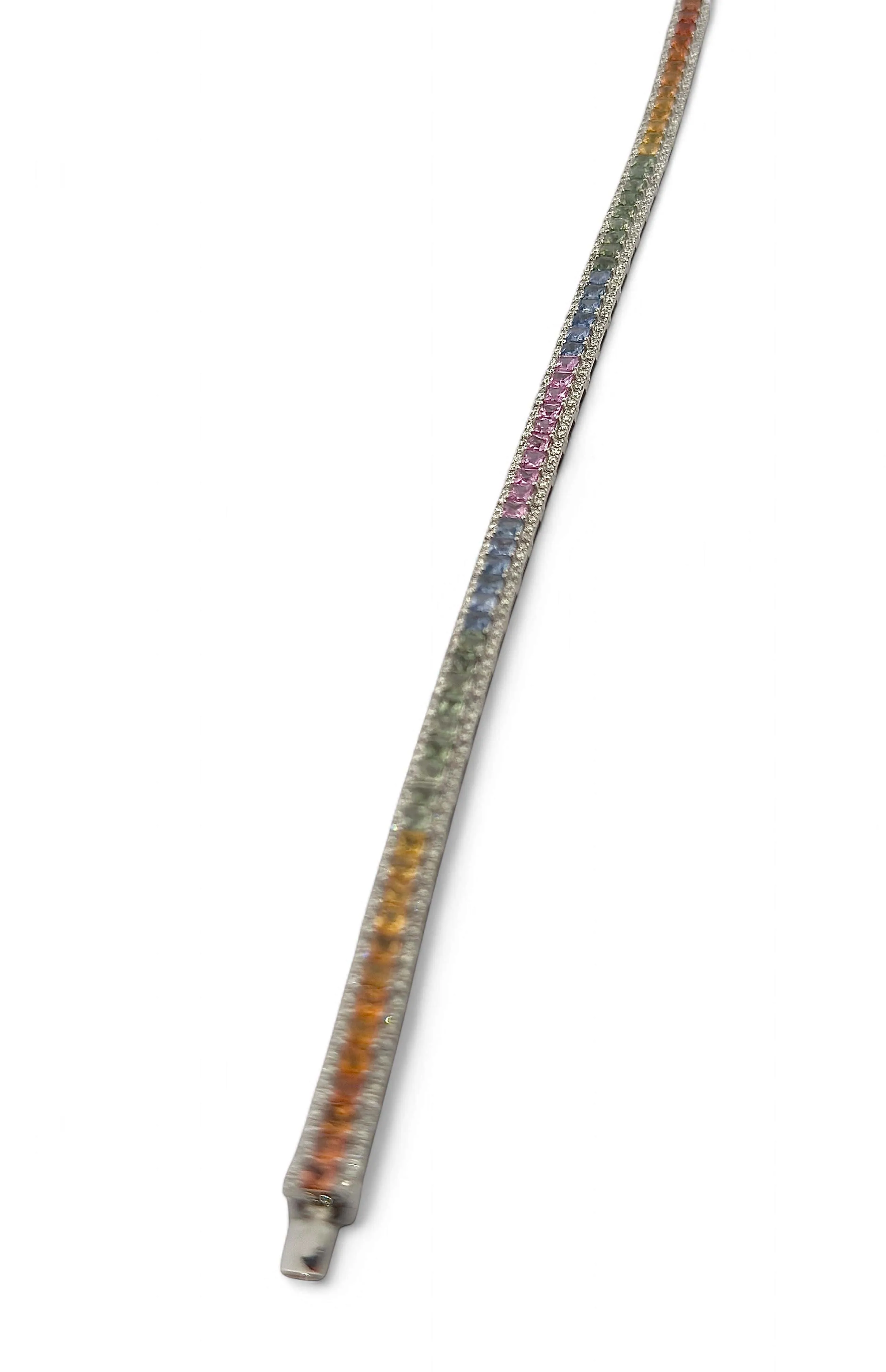 Bracelet rainbows platine , saphirs et diamants sold by 58 Facettes product image thumbnail 4