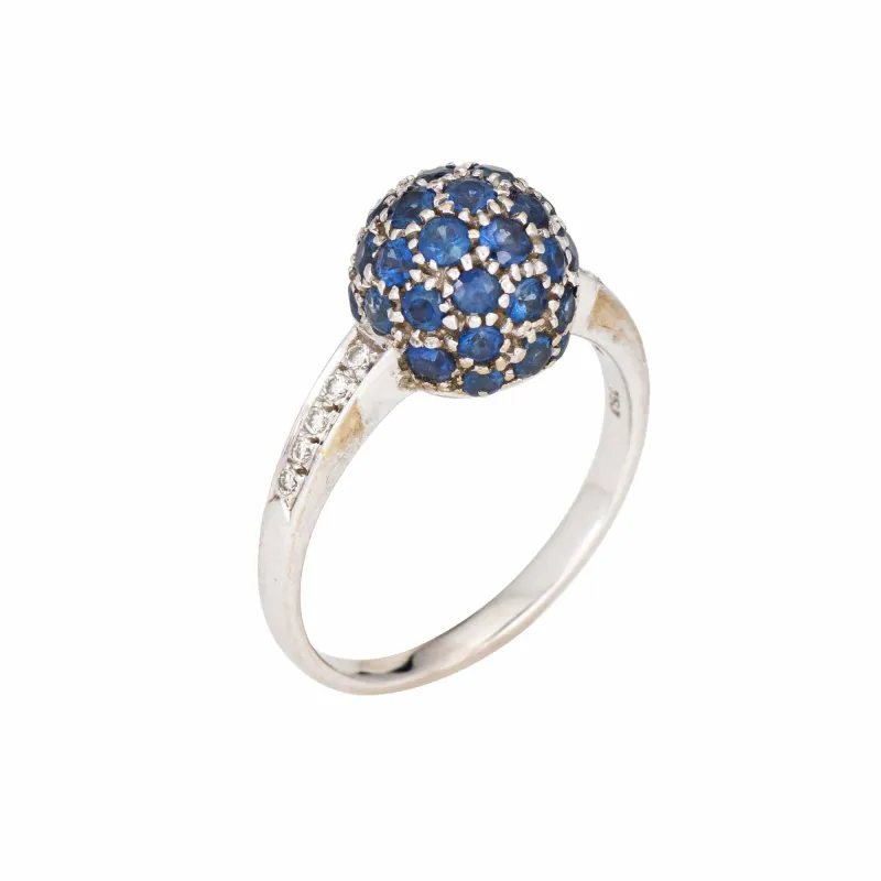 Bague empilable en or blanc, saphir et diamant sold by 58 Facettes